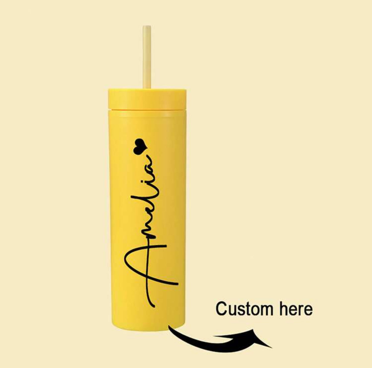 Gobelet personnalisé avec paille