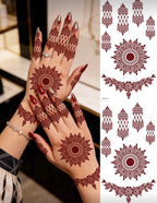 4 feuilles de Tatouage Éphémère Henné Mandala & Lotus