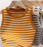 Débardeur côtelé rayé