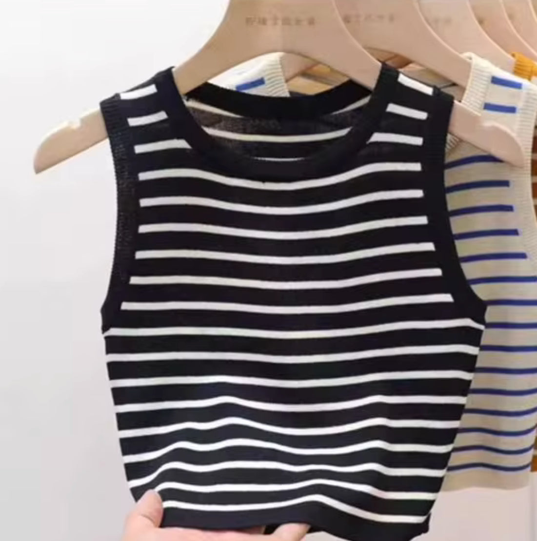 Débardeur côtelé rayé