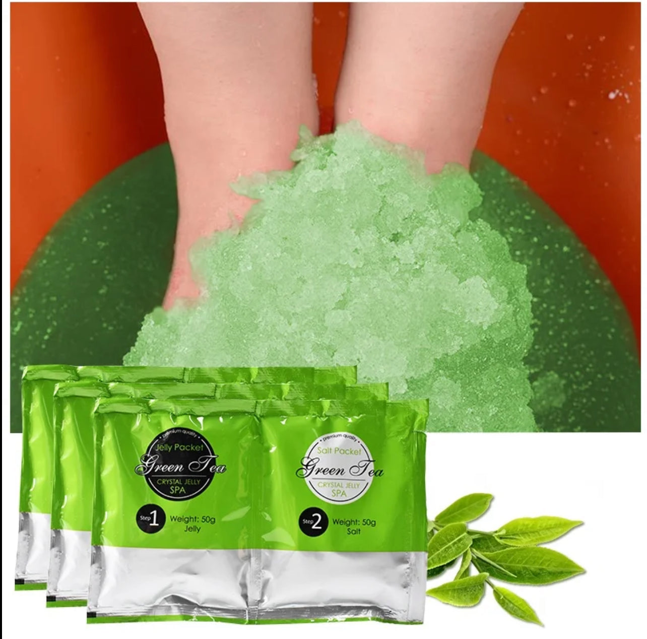 Spa de luxe pour les pieds Crystal Jelly - Thérapie aux sels naturels de la mer