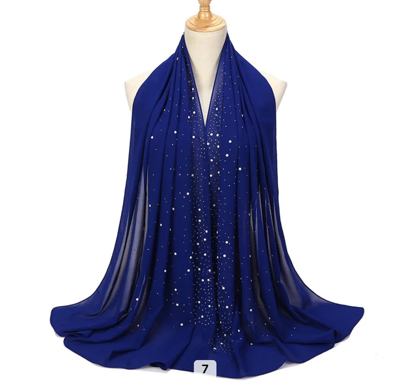 Hijab Mousseline de Soie avec perles