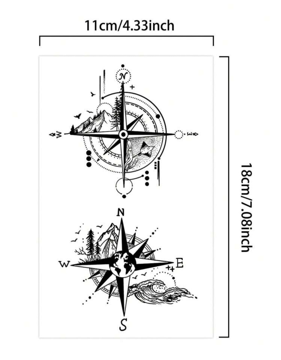 Tatouage Éphémère Boussole Aventure – Waterproof et Longue Durée