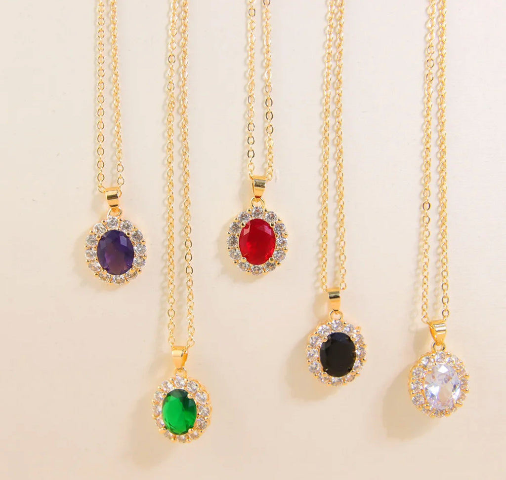 Collier Coloré en Laiton avec Cristaux
