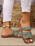 Sandales Élégantes à Double Bride - Vert Olive