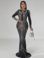 Robe À Strass Sirène En Tulle