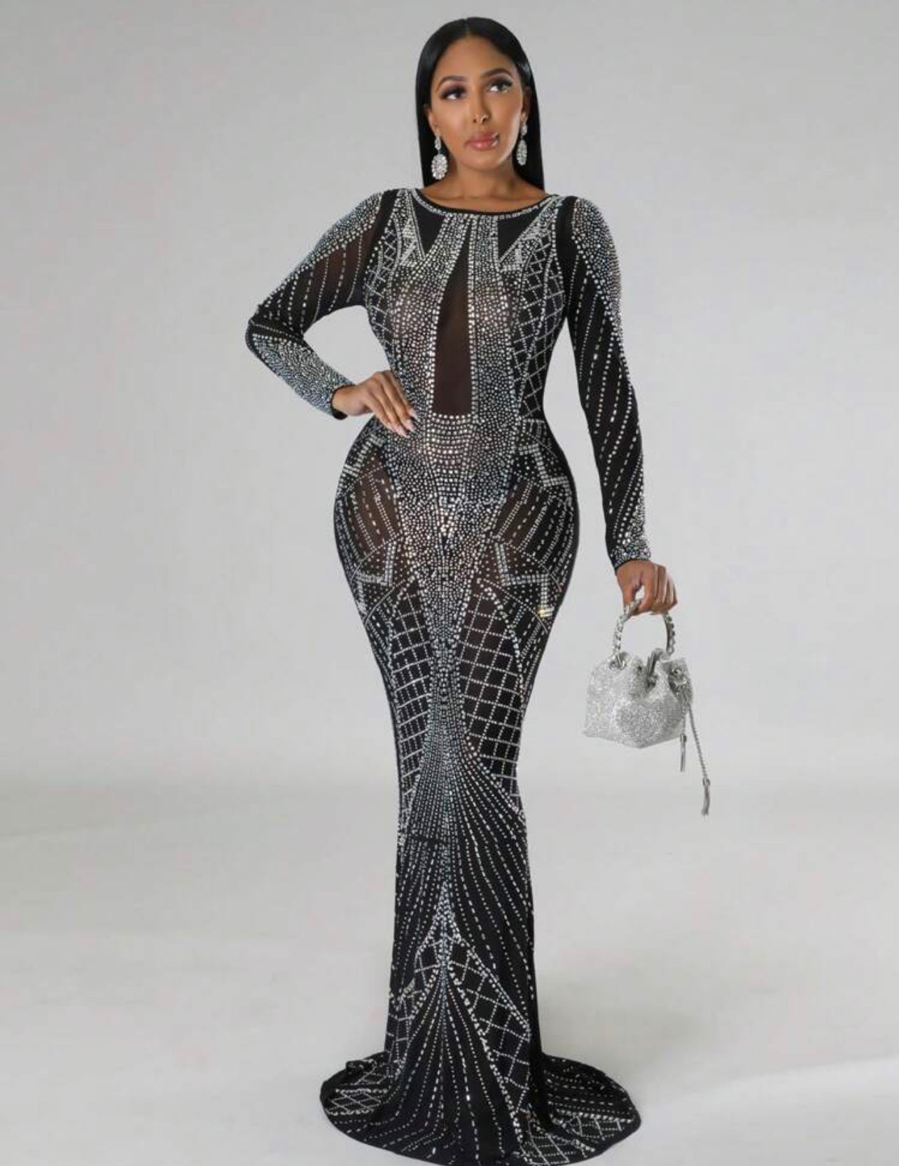 Robe À Strass Sirène En Tulle