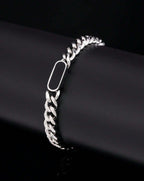 Bracelet Maille Cubaine & Pierre Naturelle – Élégance et Caractère