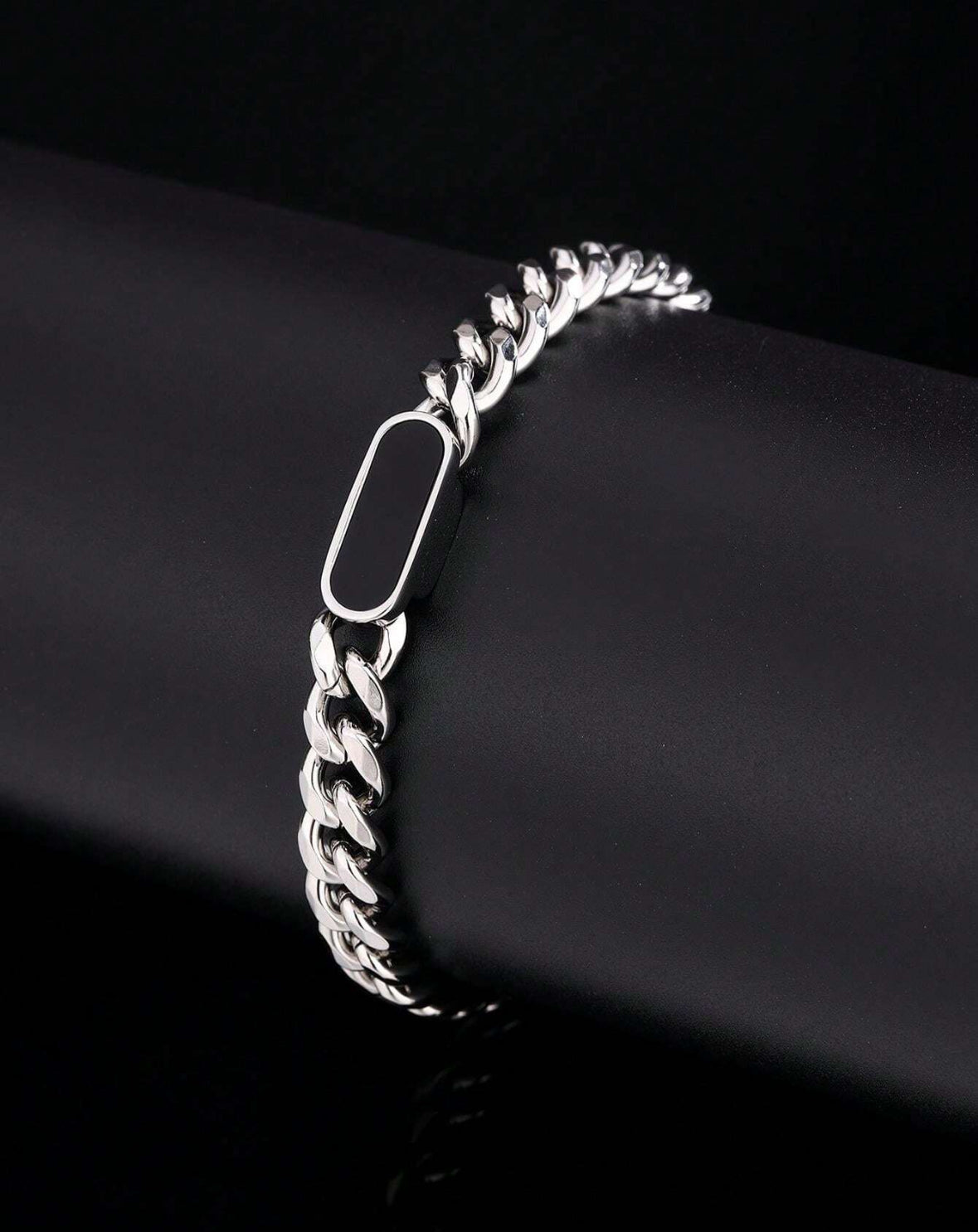 Bracelet Maille Cubaine & Pierre Naturelle – Élégance et Caractère