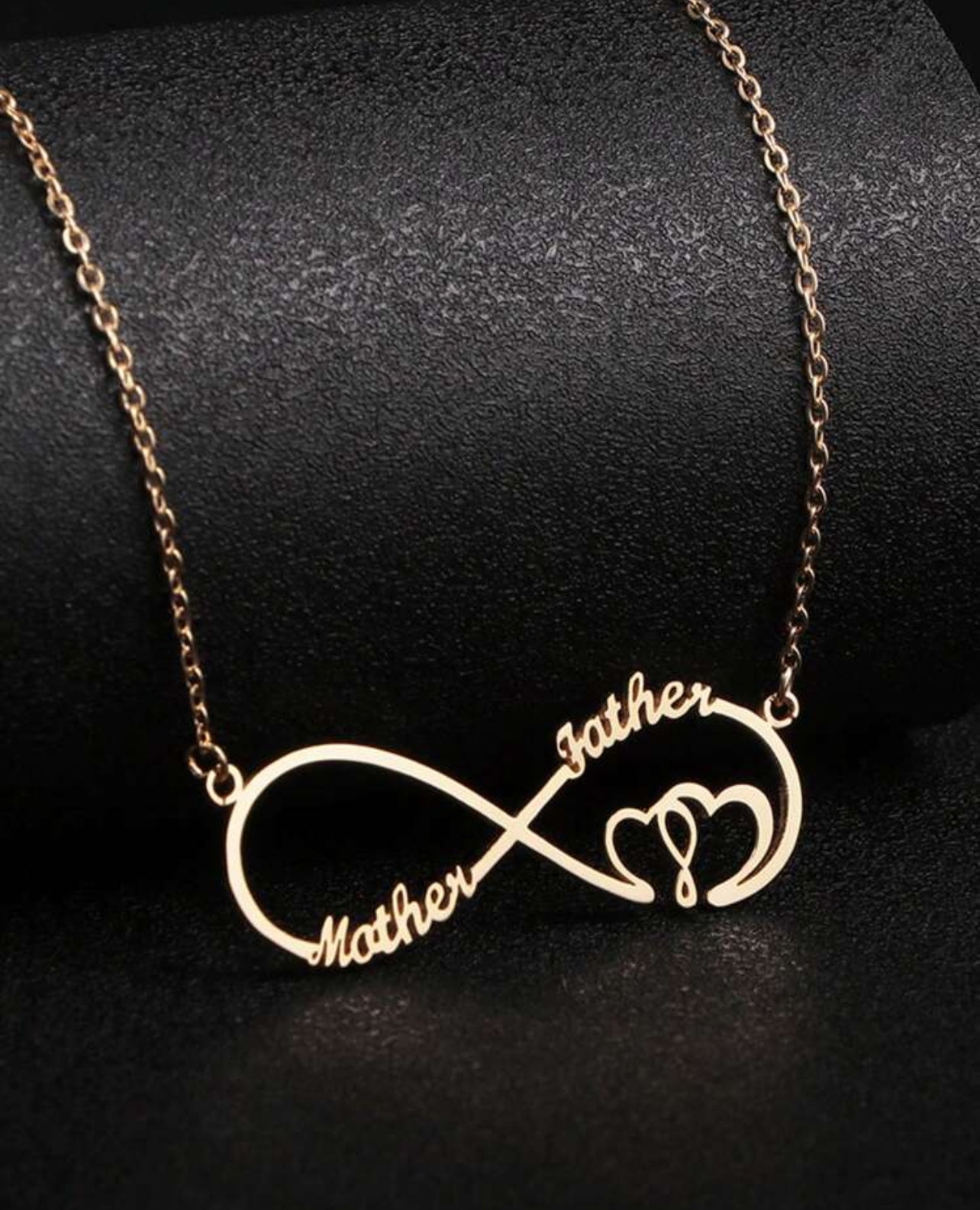 Collier Personnalisé Personnalisé Infinity & Heart Double Name