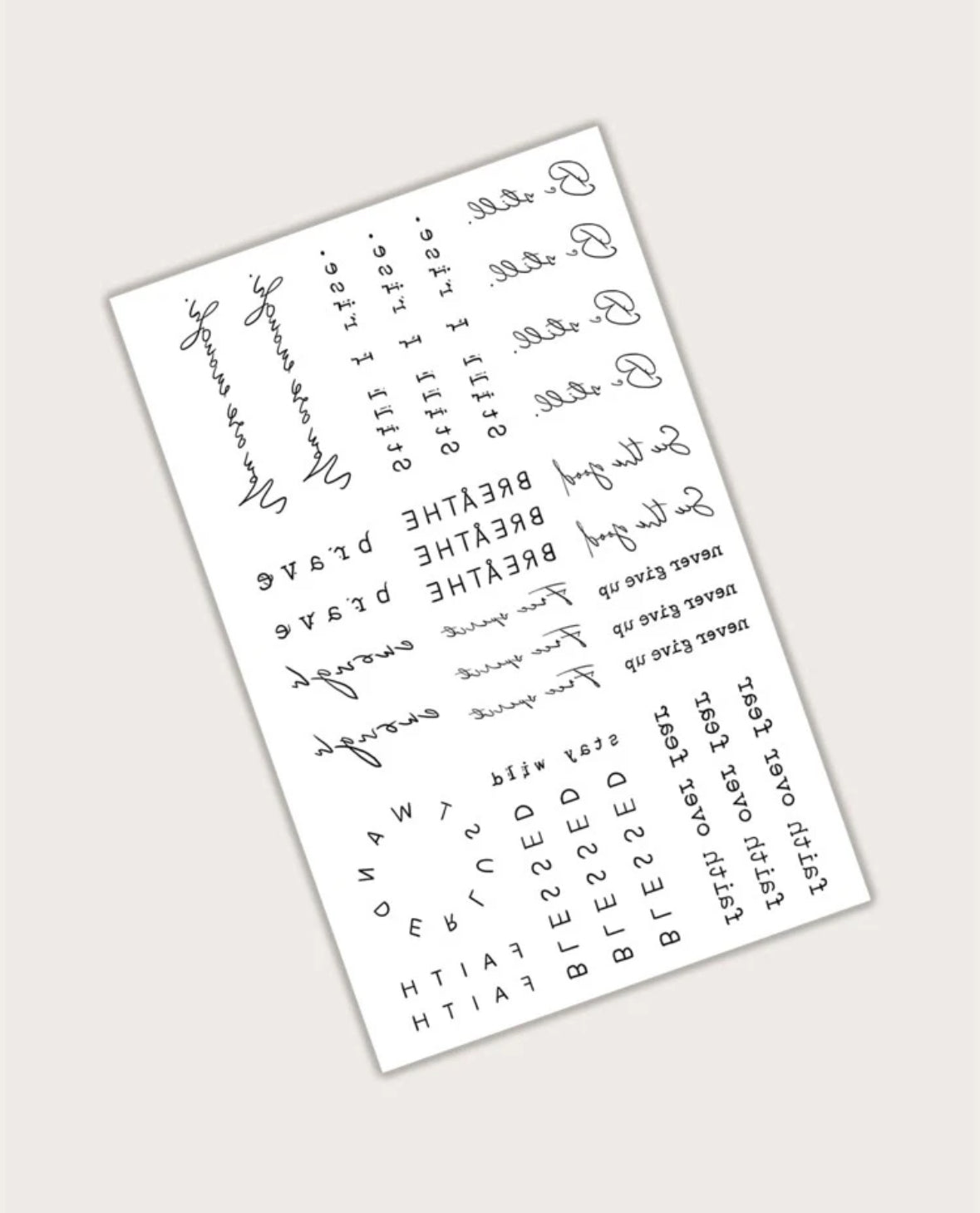 Tatouages Temporaires Minimalistes - Pack de Citations Inspirantes