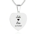 collier photo et texte personnalisé en acier inoxydable