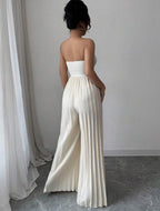 Combinaison Pantalon Plissé Écru Bustier Clara