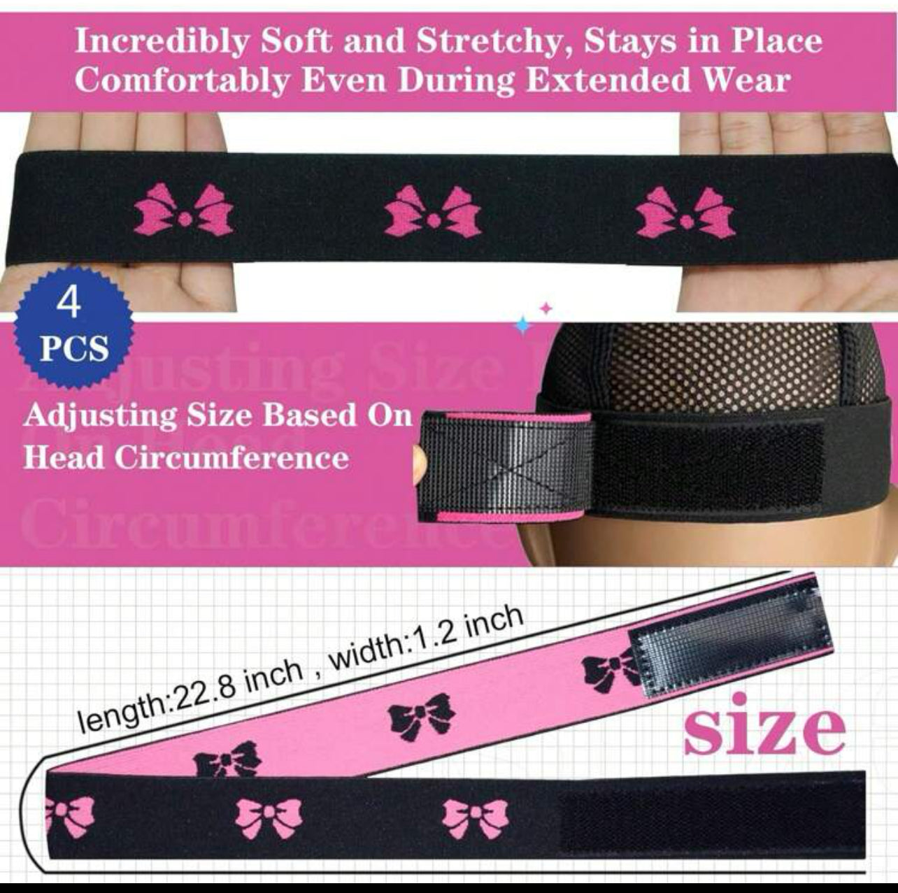 1 Pièce Bande De Perruque Élastiques