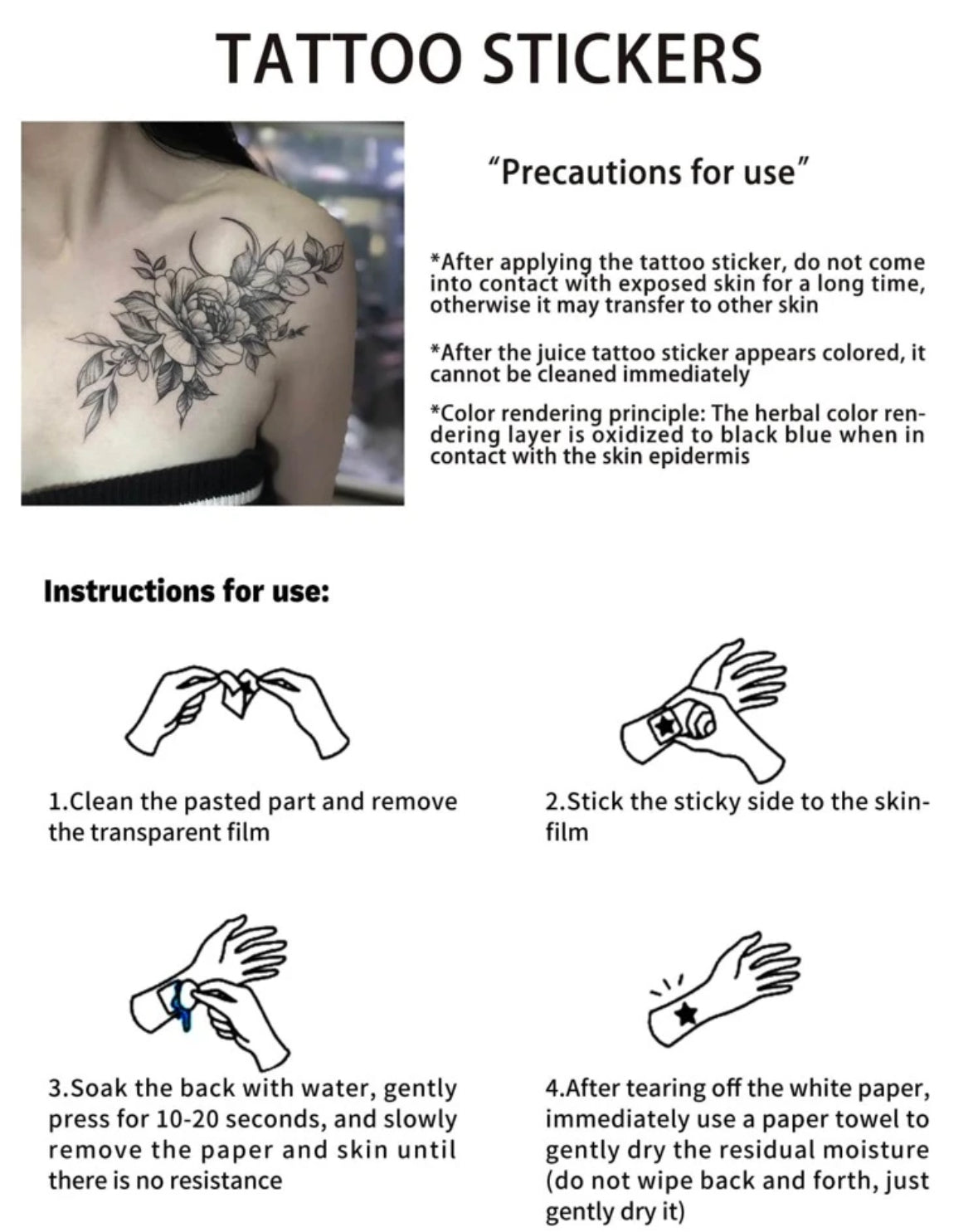 Tatouages Temporaires Minimalistes - Pack de Citations Inspirantes