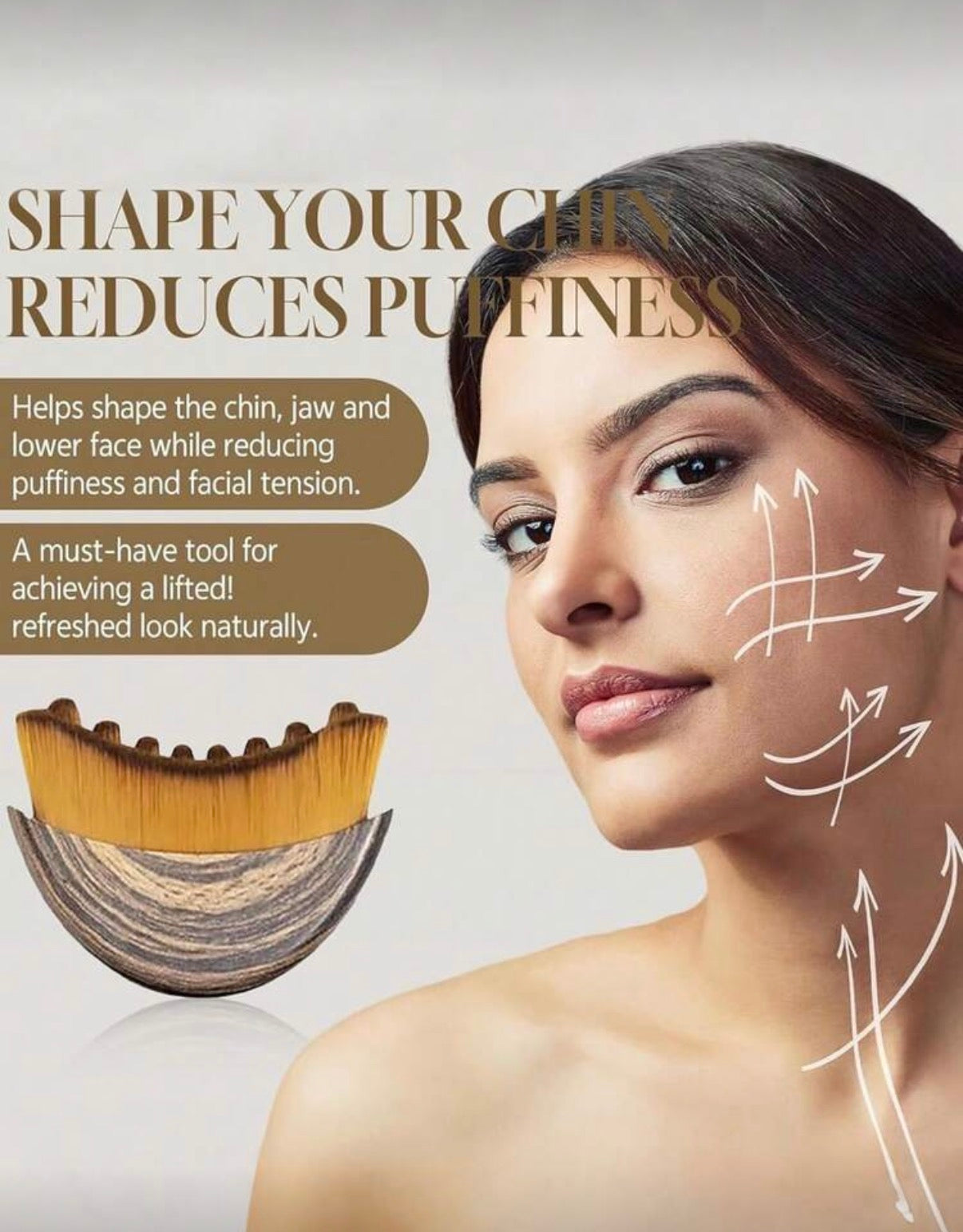 Brosse de Massage Visage et Cou en Bois – Rituel Spa & Détox