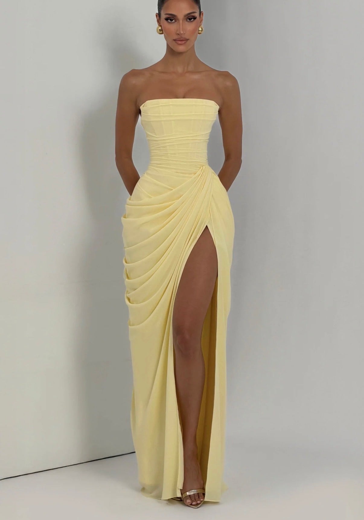ROBE LONGUE CYRA - CITRON