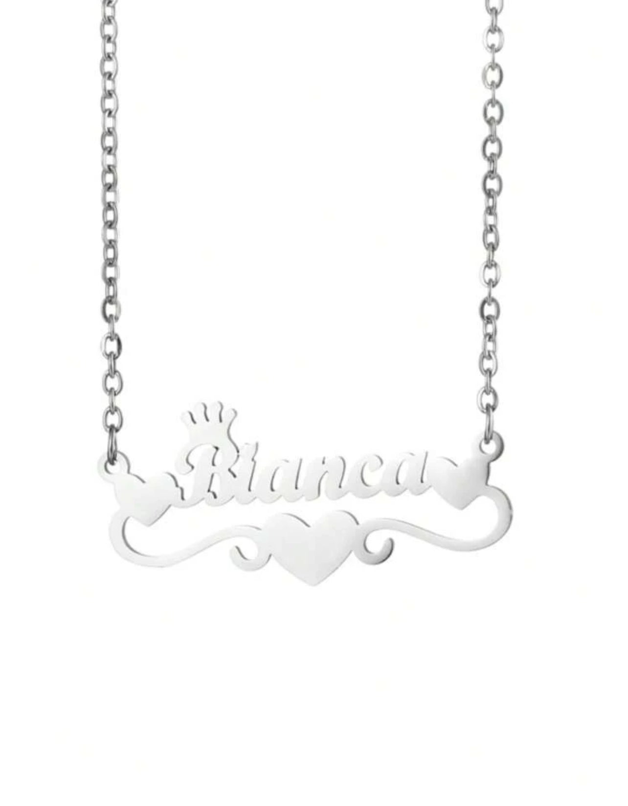 Collier personnalisé en forme d'aile avec nom personnalisé, avec chaîne à pendentif au choix en acier inoxydable