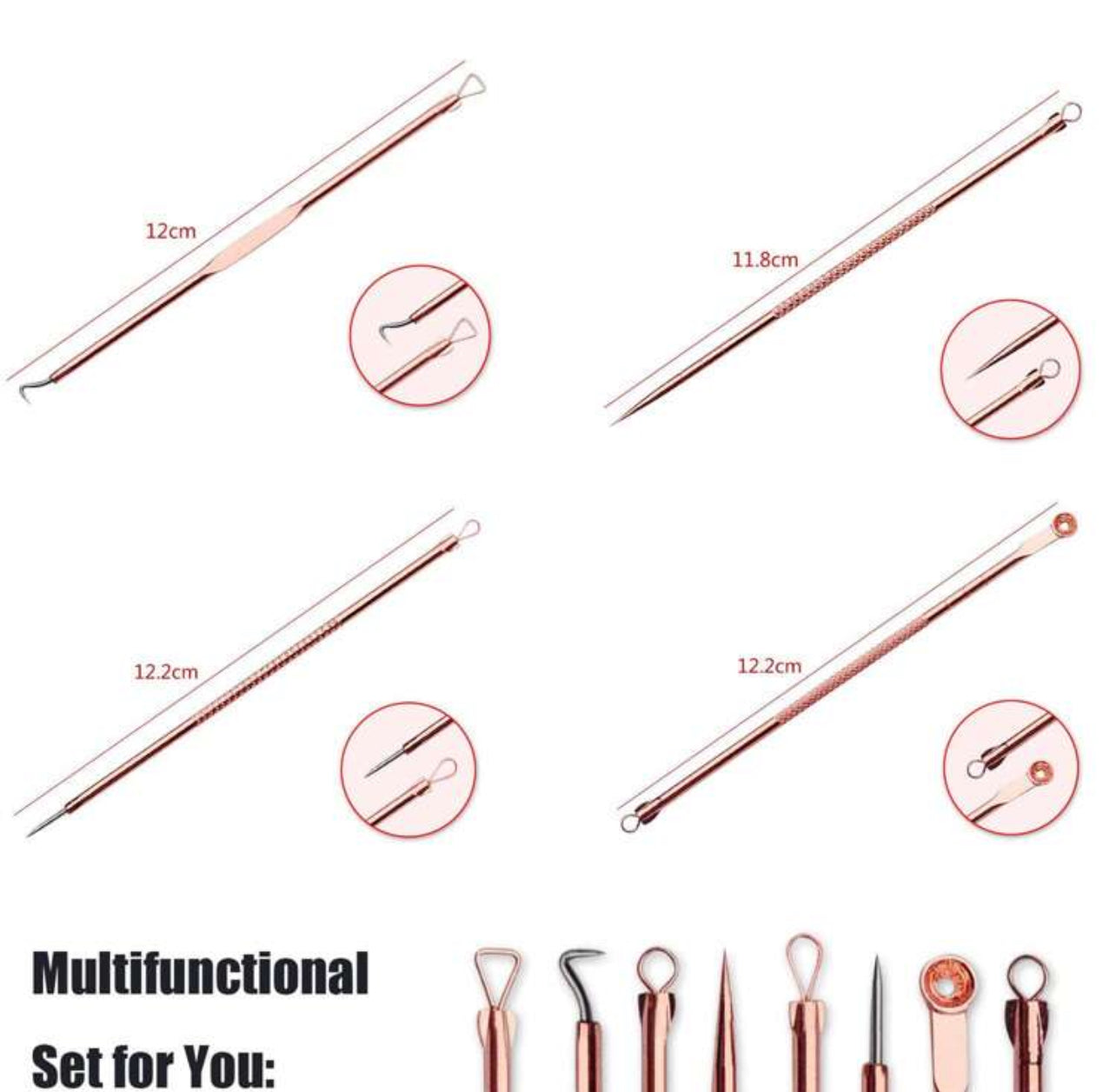 Ensemble de 4 Pièces - Kit d’Outils d’Extraction de Points Noirs et Comédons