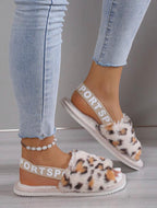 Pantoufles à fourrure bout ouvert