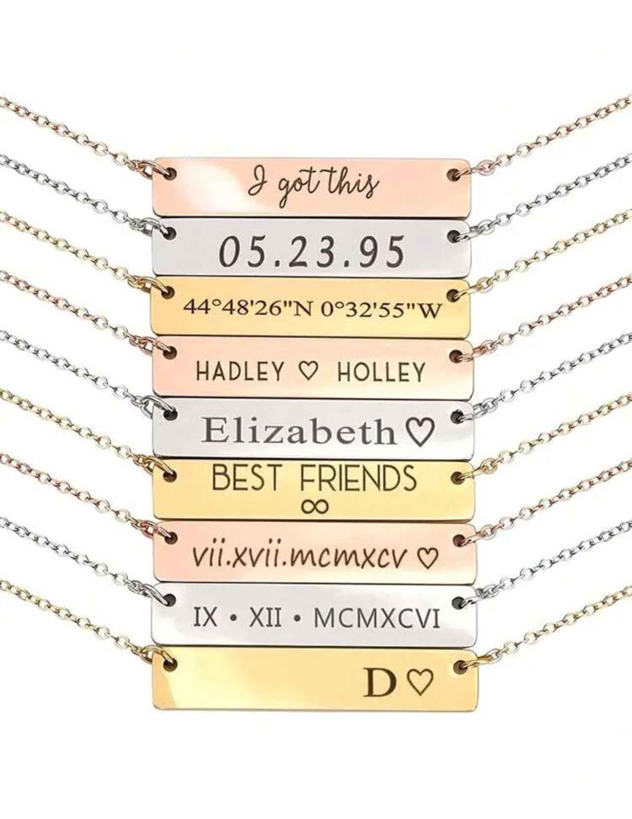 1pc Long Collier Amitié personnalisé