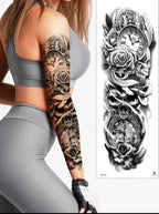 Tatouage Temporaire Bras Complet - Montre & Crâne
