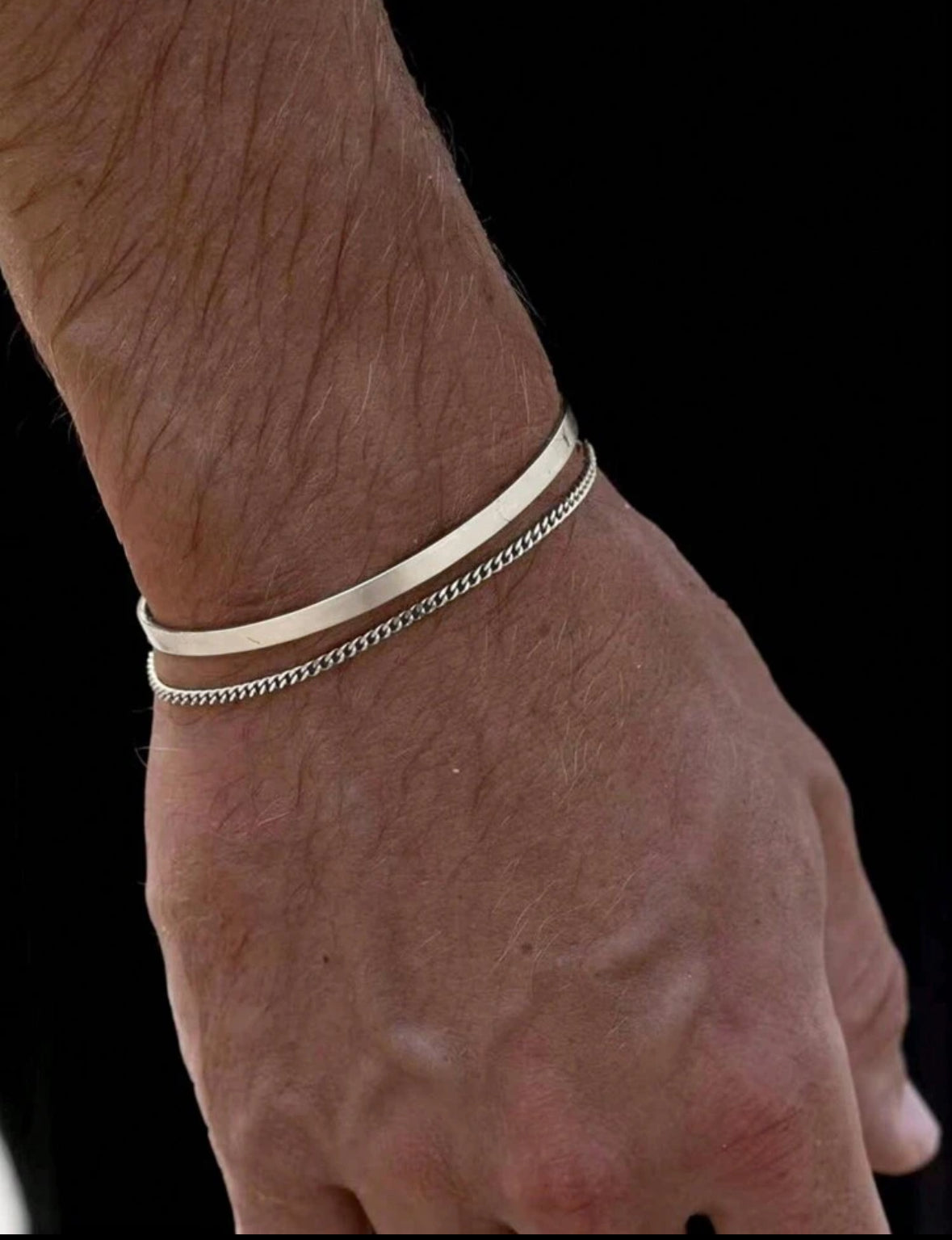 Bracelet Duo Minimaliste en Acier Inoxydable