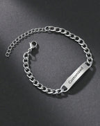 Bracelet en acier inoxydable plaqué or 18 carats, personnalisable
