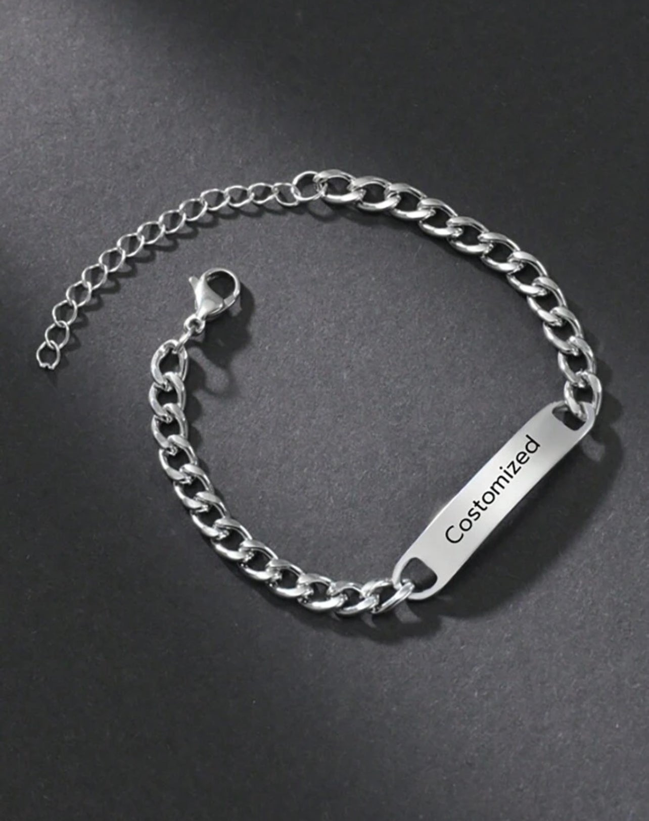 Bracelet en acier inoxydable plaqué or 18 carats, personnalisable