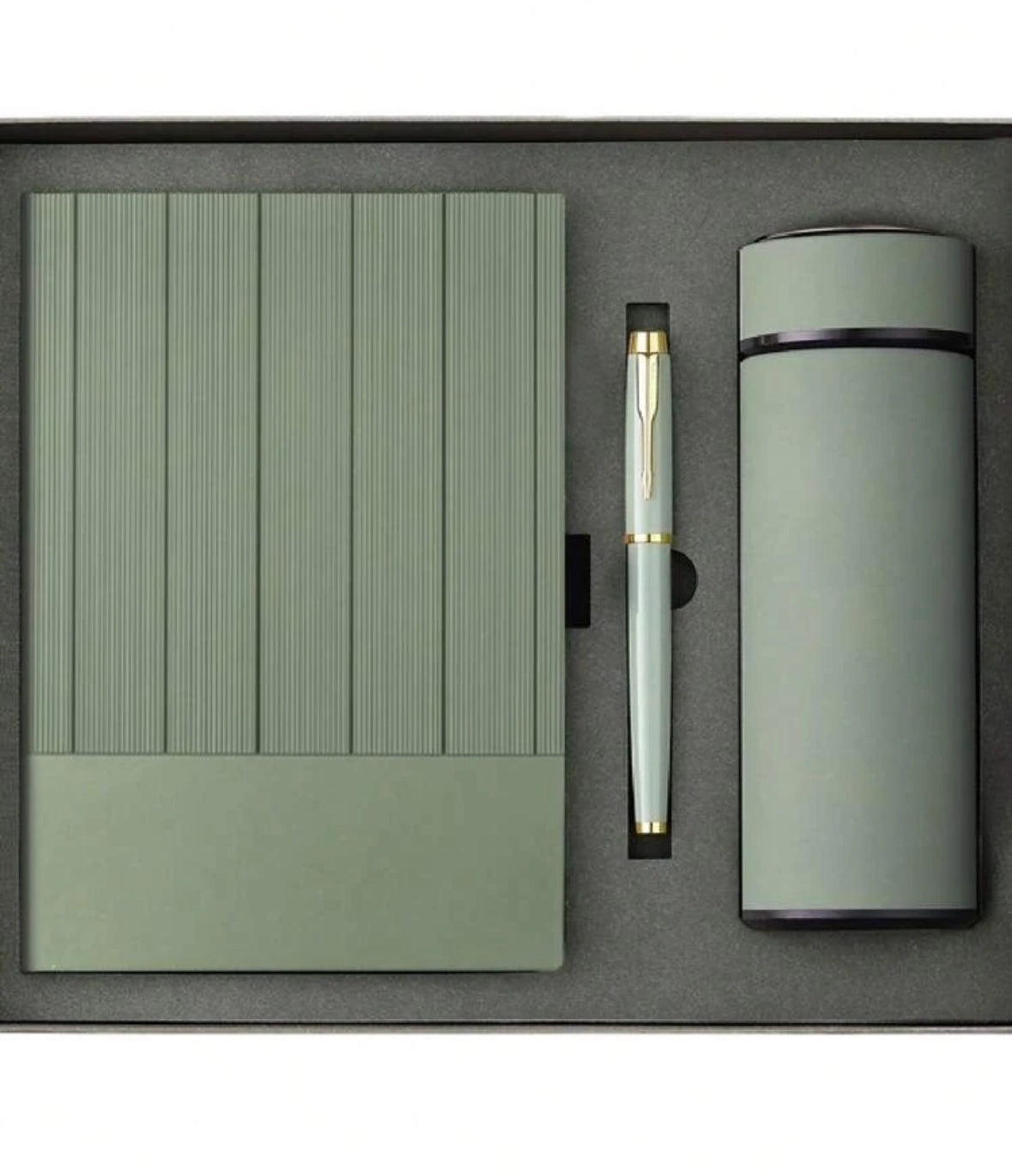 Coffret Cadeau de Luxe Personnalisé – Carnet A5, Stylo & Thermos (Lot de 50 pièces)