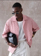 Chemise Homme Oversize Texturée – Style Élégant Décontracté