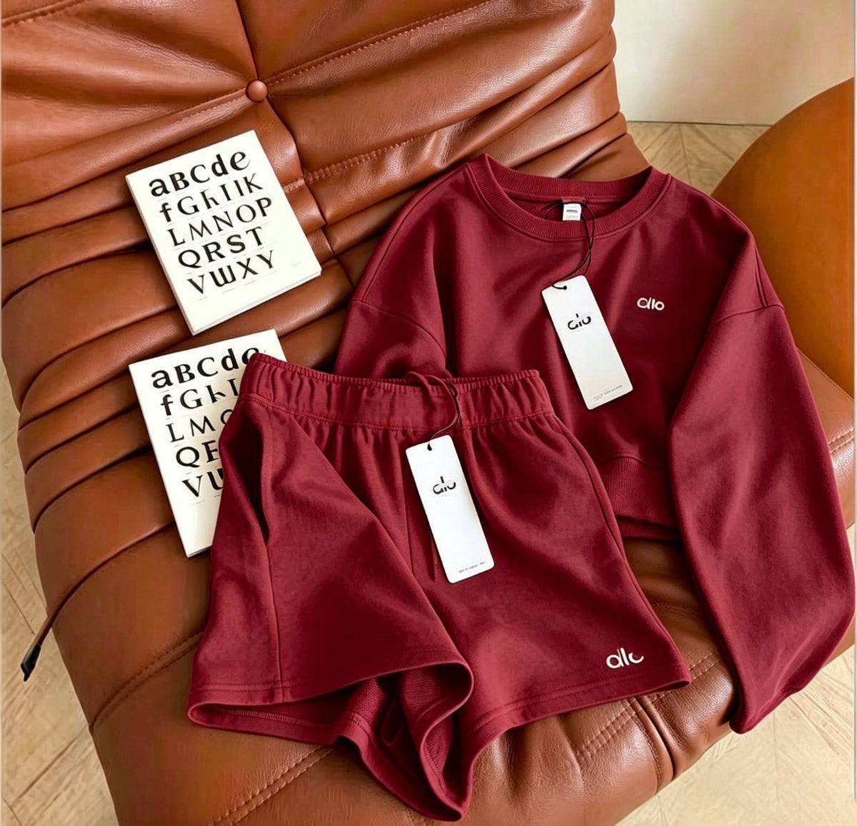 Ensemble Loungewear Alo Accolade – Sweat Court et Short Molleton