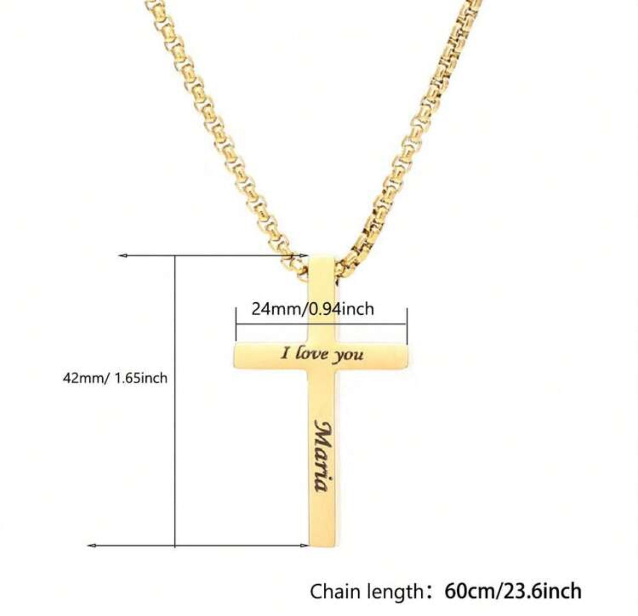 Collier en croix personnalisé classique