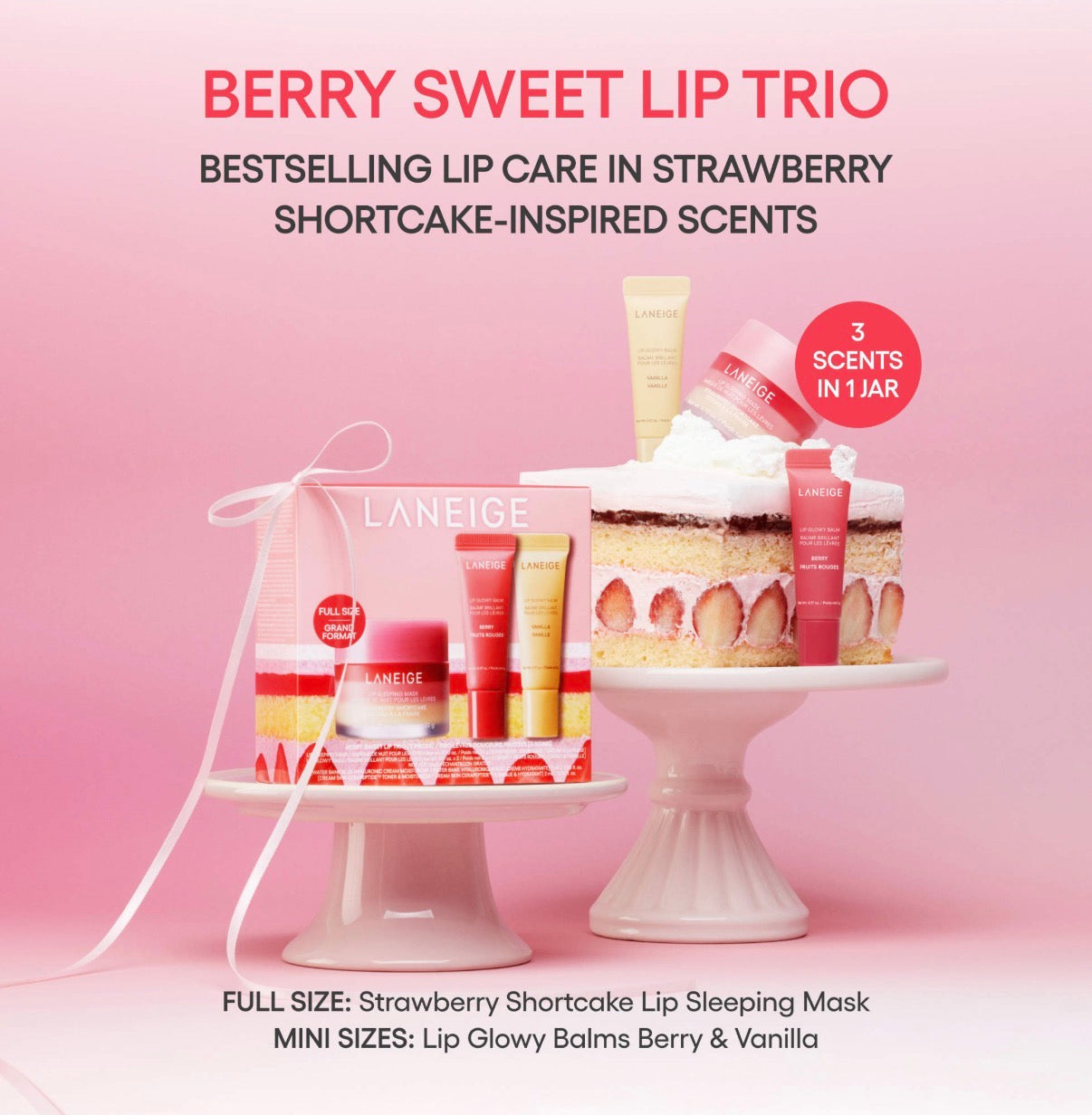 LANEIGE – Trio Lèvres Berry Sweet Lip Treatment