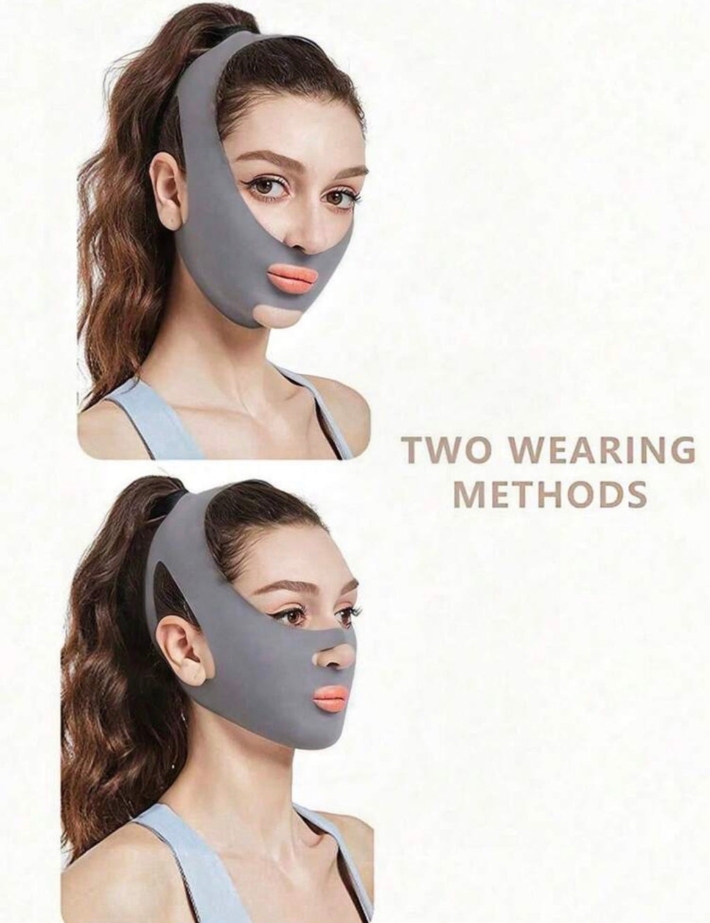 Masque de Lifting Facial & Réducteur Double Menton – Gris