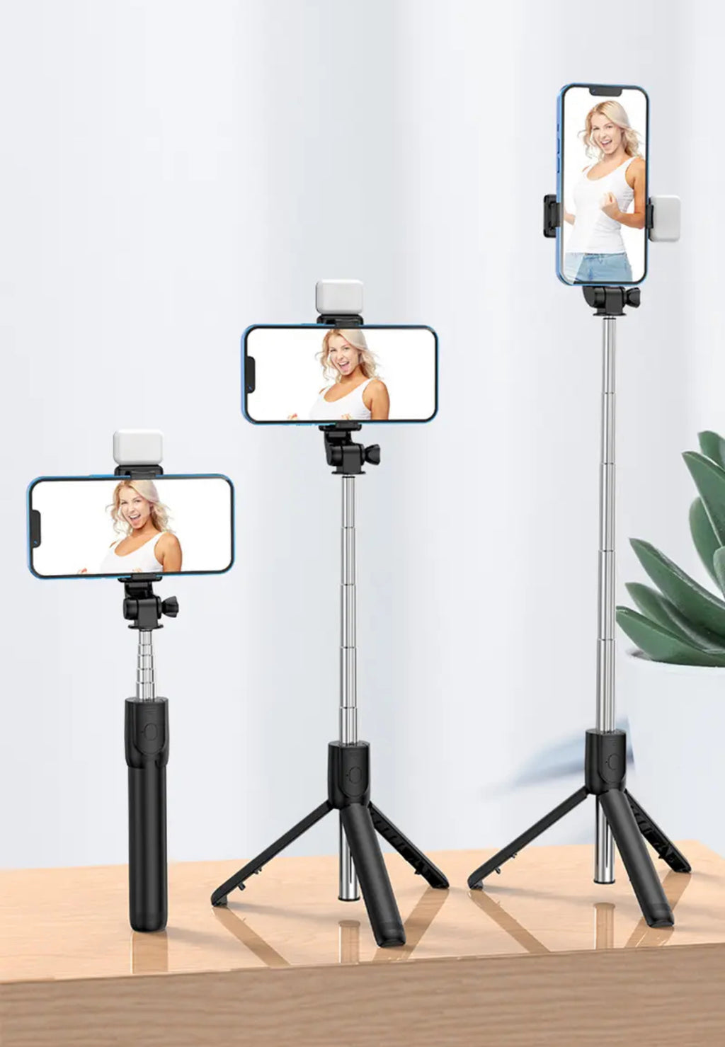 Bâton de Selfie Sans Fil avec Trépied et LED