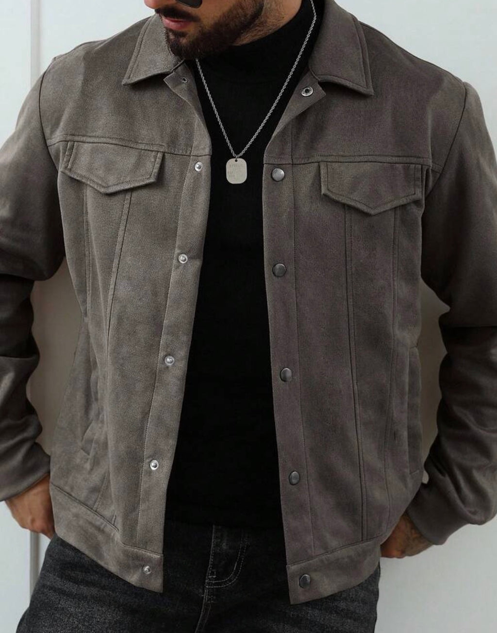 Veste Homme Effet Daim Premium – Style Casual & Élégant