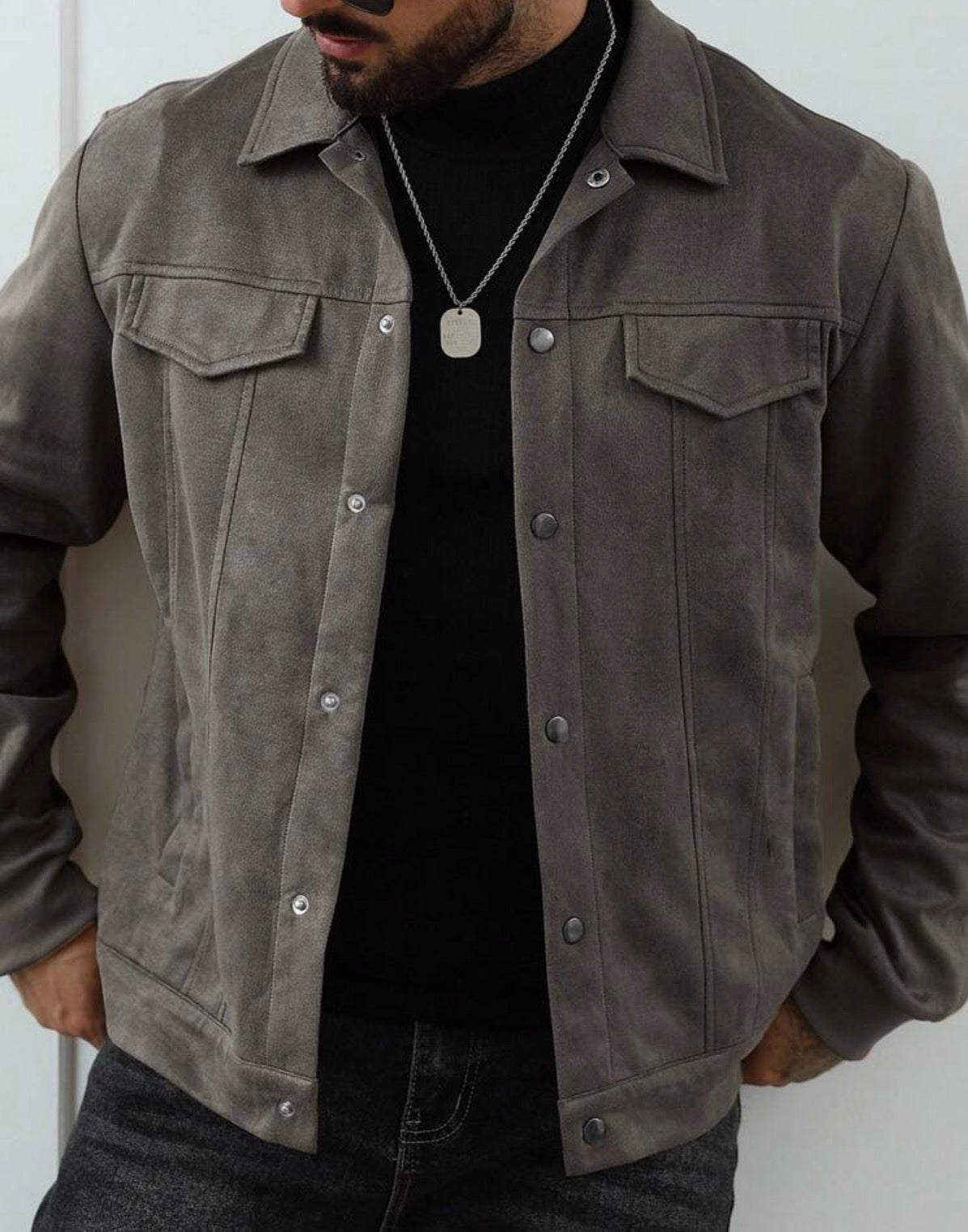 Veste Homme Effet Daim Premium – Style Casual & Élégant