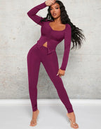 Ensemble Legging & Top à encolure de cœur fendu