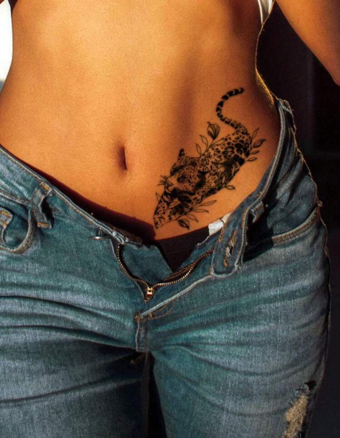 Tatouage Temporaire Léopard Artistique – Design Sauvage et Élégant