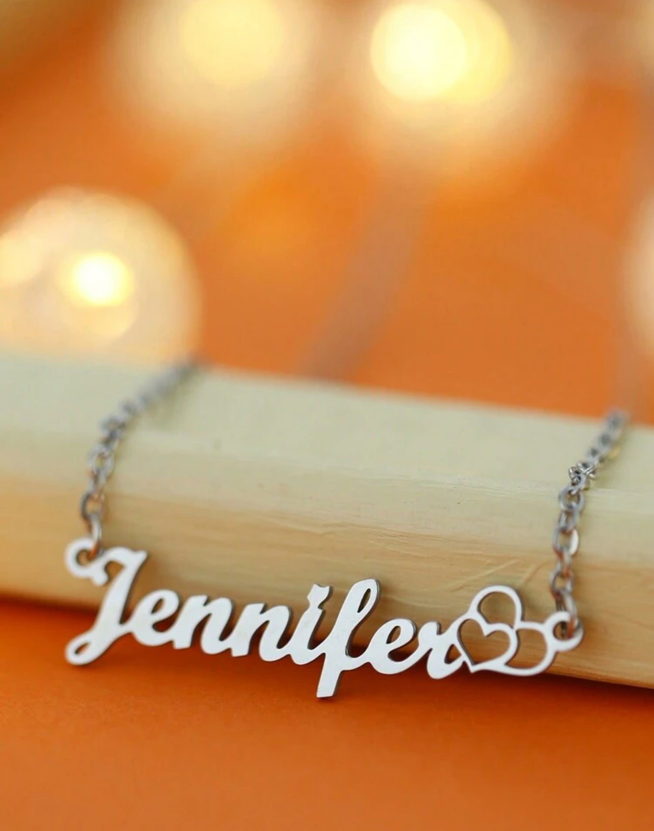 Collier personnalisé en argent avec cœur