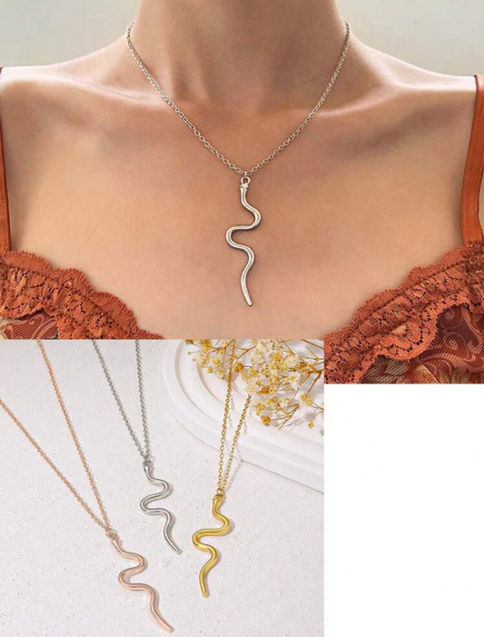 1 pièce nouveau collier pendentif en forme de serpent à la mode pour hommes et femmes
