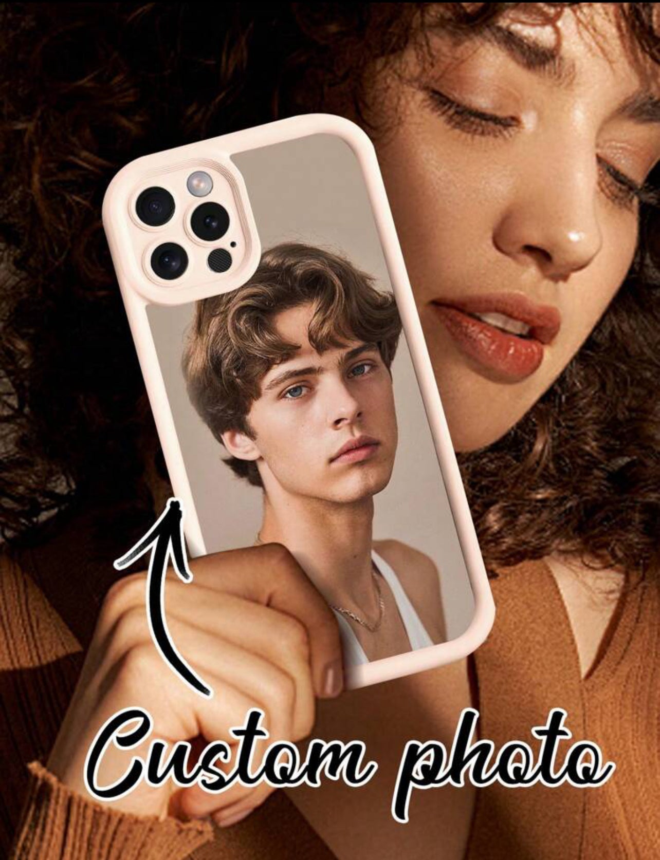 1pc Étui De Téléphone Personnalisé avec image