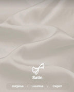 Robe Longue en Satin Champagne à Col Bénitier et Manches Évasées – Élégance Intemporelle