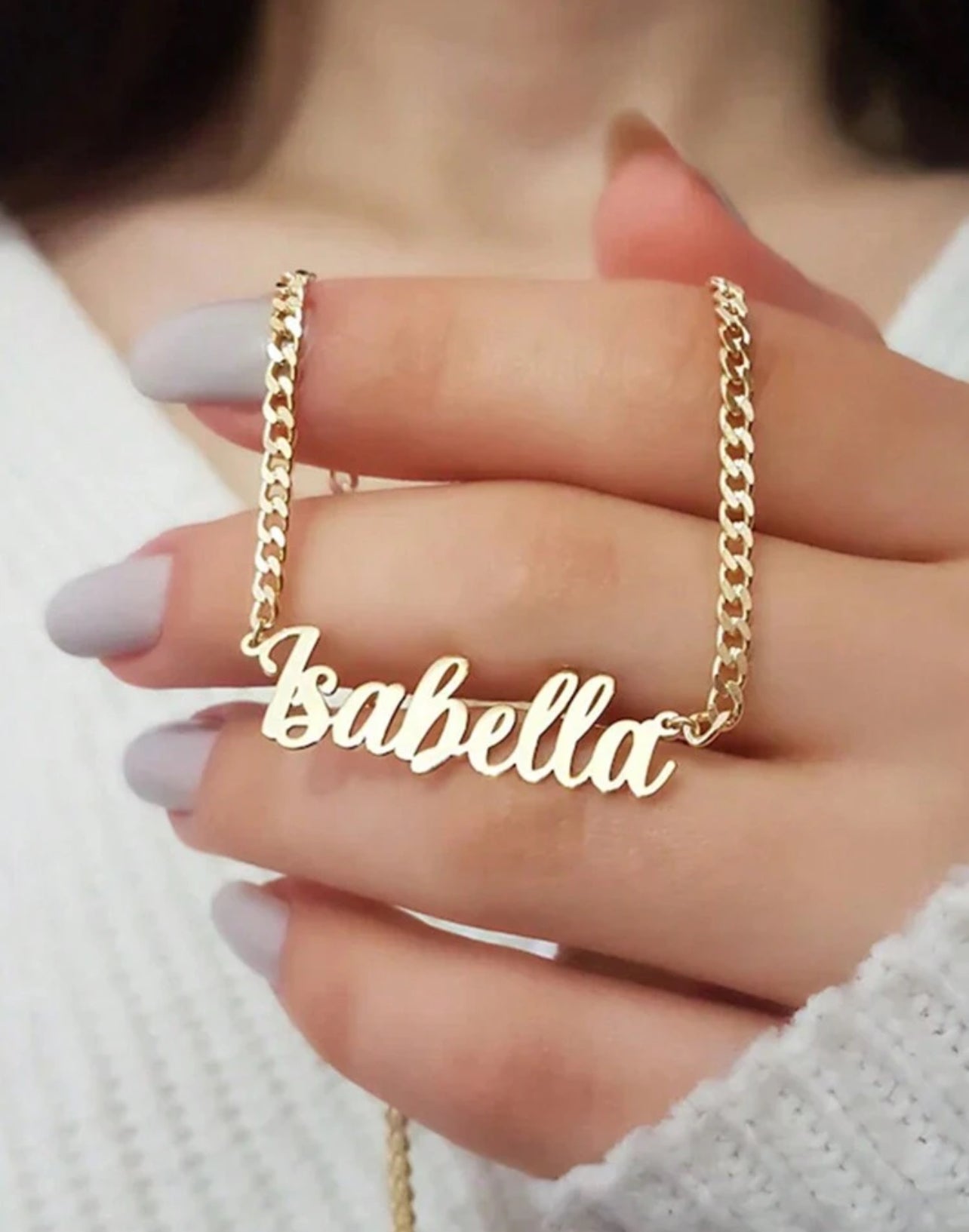 Collier personnalisé en acier inoxydable plaqué or 18 carats