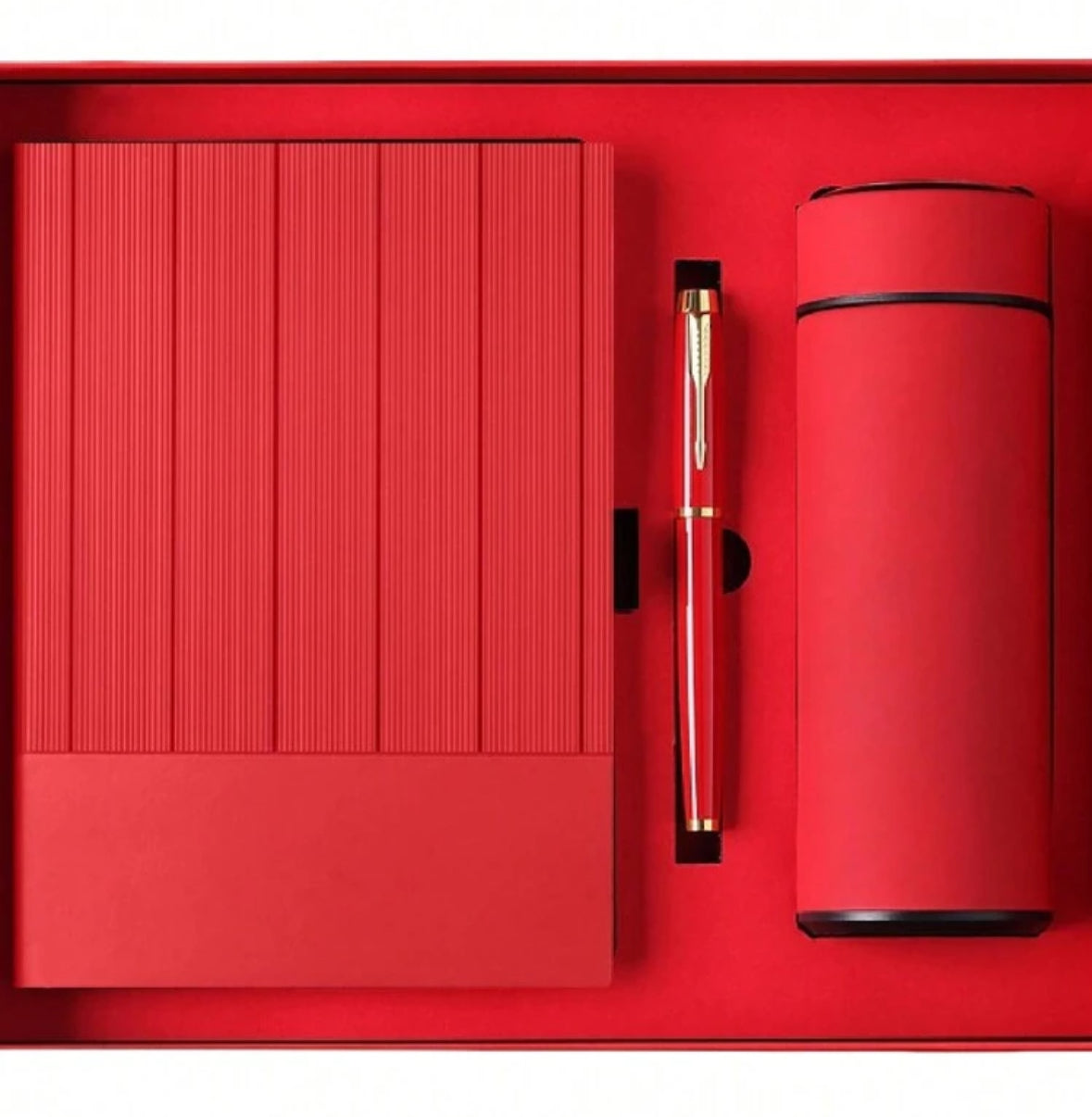 Coffret Cadeau Exécutif Personnalisable – Carnet, Stylo et Thermos Luxe ( Sur commande)