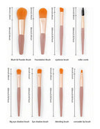 Ensemble de pinceaux de maquillage avec sac combo de nom personnalisé, parfait pour les cadeaux