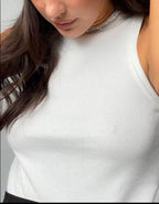 Débardeur côtelé basique – Col rond