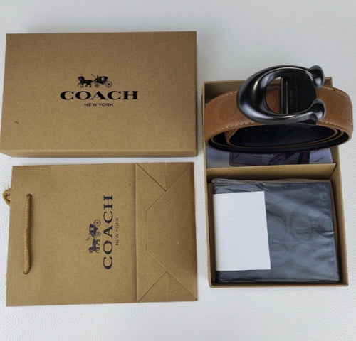 Coffret Cadeau – Ensemble Ceinture Réversible et Portefeuille