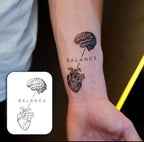Tatouage Temporaire - Balance Cœur et Esprit